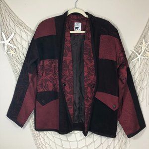 MAX & MABEL Red & Black Patchwork Jacket